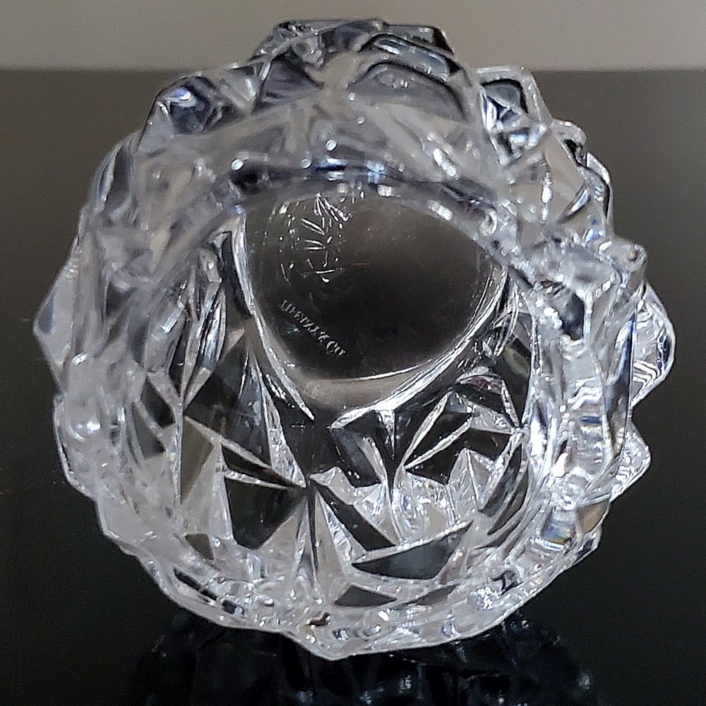 TIFFANY & CO. Rock Cut German Crystal 3" Tealight Votive Holder EUC - Picture 4 of 9
